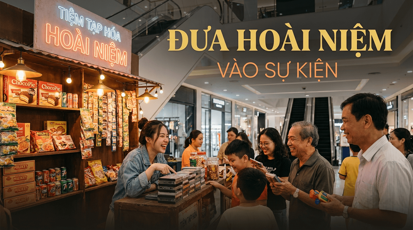 Tái hiện quầy tạp hóa hoài niệm thập niên 1990 tại sự kiện
