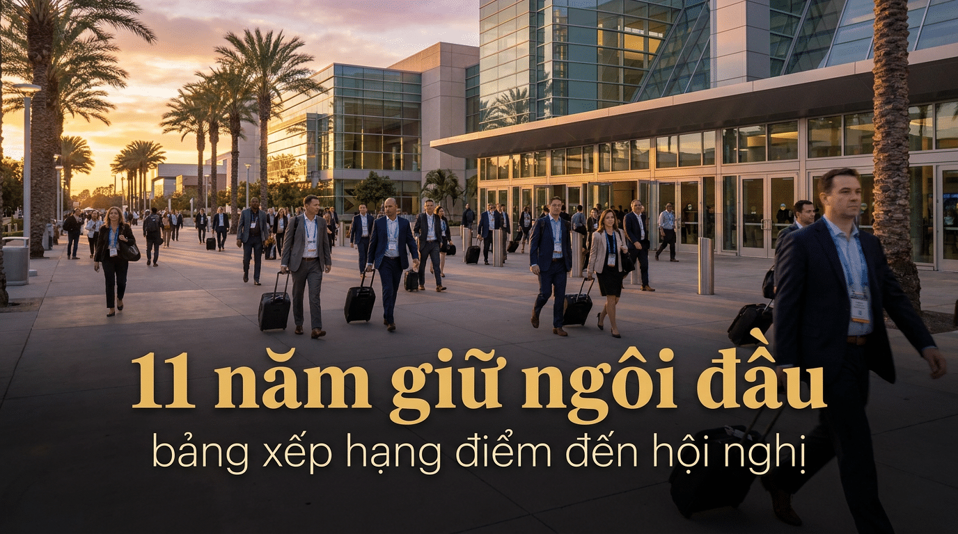 Doan khach du hoi nghi tien vao trung tam hoi nghi hien dai